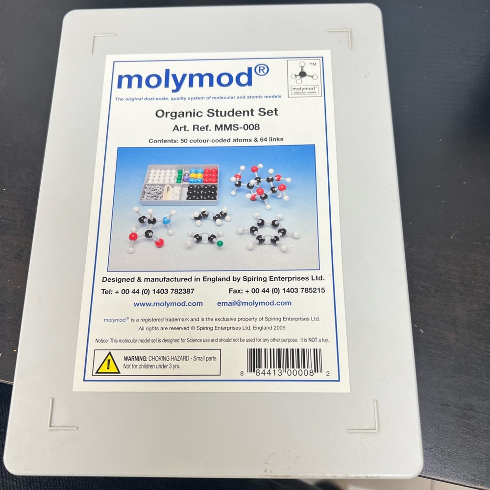 Organic chemistry molecular model set